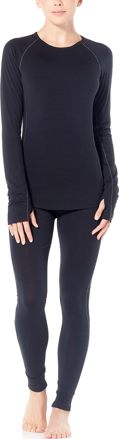 200 Zone Women's Long Sleeve Crew Neck Thermal Shirt - Soft Warm Base Layer for Cold Weather, Outdoor Activities & Winter Sports