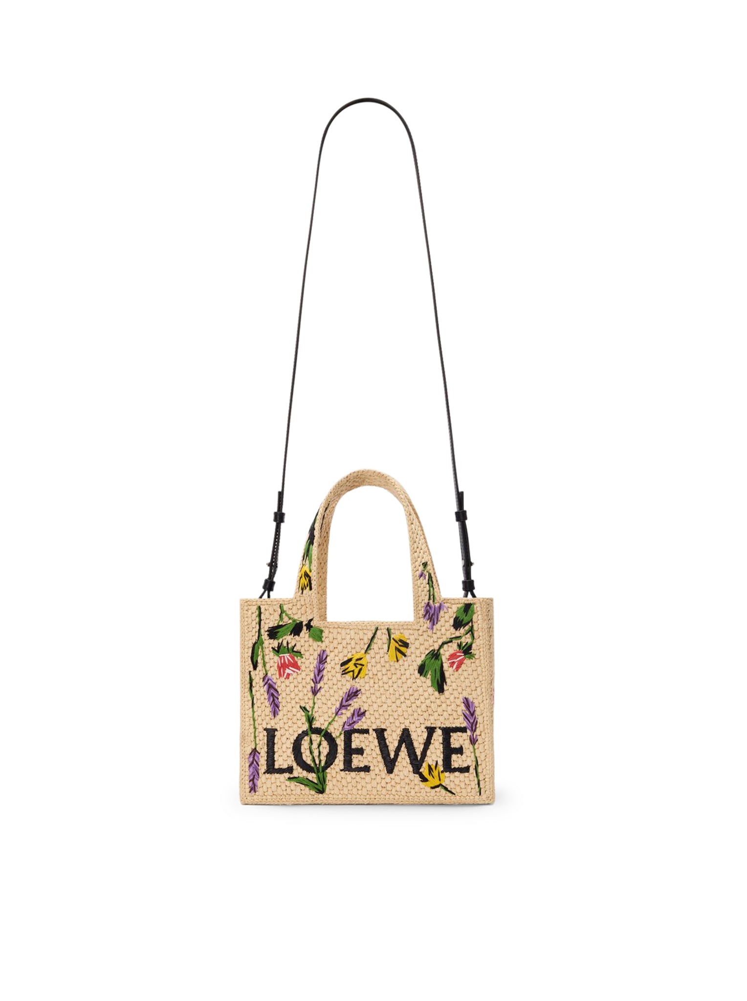 LOEWE Font Small Raffia Tote Bag - Stylish & Durable Woven Straw Handbag for Women, Perfect for Beach, Summer Outings & Casual Shopping