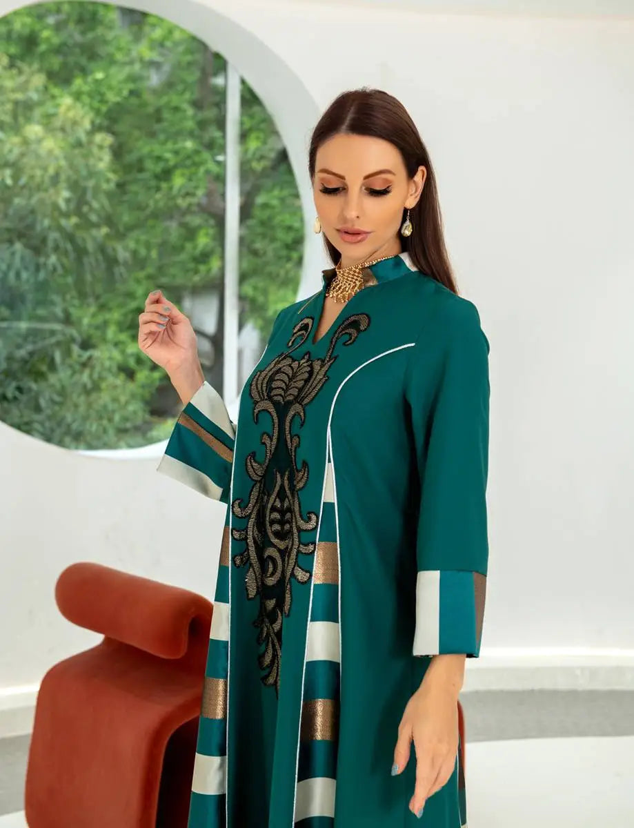 Elegant Eid Dress for Women - Sparkling Sequins & Embroidery Kaftan Caftan Outfit | Perfect for Eid Celebrations, Weddings & Special Occasions