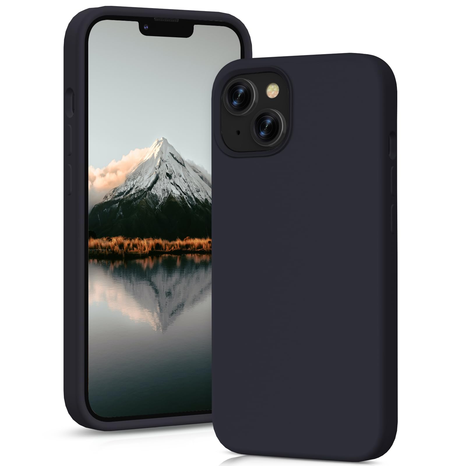 OitiYaa Ultra Slim Shockproof Liquid Silicone Case for iPhone 14 (6.1 inch) - Soft Anti-Scratch Microfiber Lining Protective Phone Cover - Perfect for Daily Use, Travel & Outdoor Activities - Black