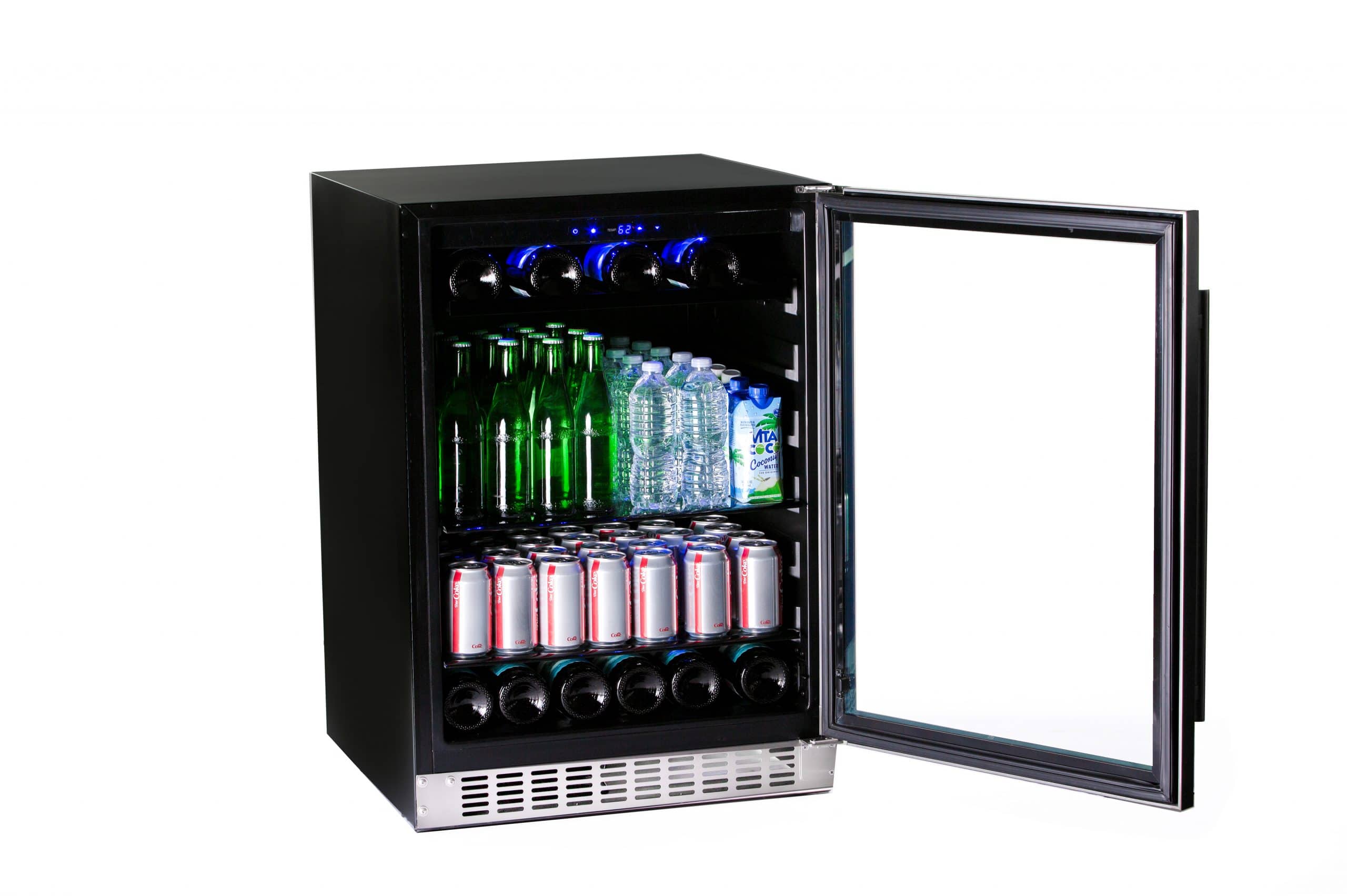 Azure Home Products A224BEVS 2.0 Stainless Steel Beverage Cooler - Compact Mini Fridge for Wine, Beer & Soda - Perfect for Home Bar, Office or Dorm Room