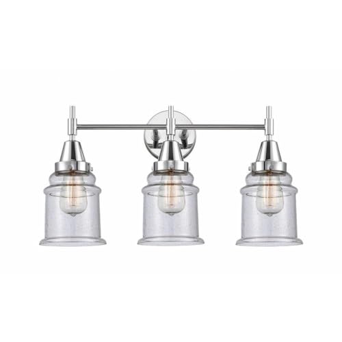 Innovations 447-3W-PC-G184 Transitional 3-Light Bathroom Vanity Light Fixture in Chrome Finish - Perfect for Modern Bathroom, Powder Room, and Master Bath Lighting Upgrade