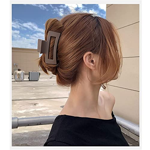 FAMEZA 5PCS Large Non-Slip Hair Claw Clips - Matte Hair Barrettes for Women, Strong Hold Ponytail Clamps (5 Colors) | Perfect for Thick Hair, Workouts, and Everyday Styling