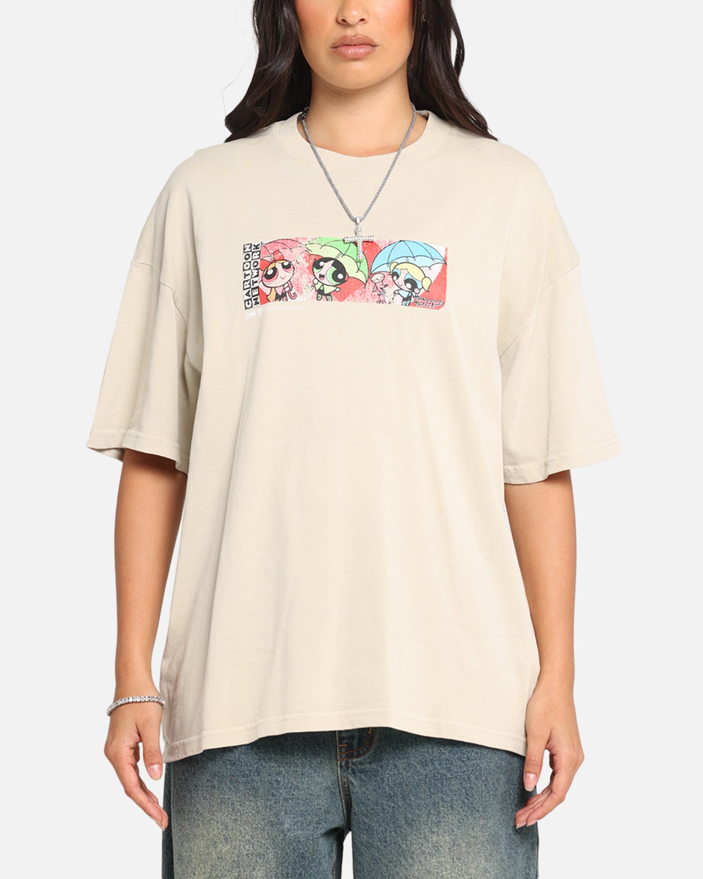 73 Studio X Cartoon Network The Powerpuff Girls Vintage Box Logo T-Shirt - Soft Cotton Retro Cartoon Tee for Women & Men - Perfect for Casual Wear, Cosplay, and 90s Nostalgia Fans