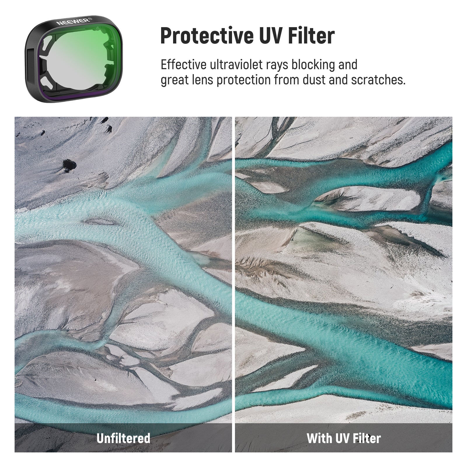 NEEWER FL24 4 Pack Adjustable Neutral Density (ND) Filter Kit for DJI Mini 3 & Mini 3 Pro - Perfect for Aerial Photography, Videography, and Cinematic Drone Shots