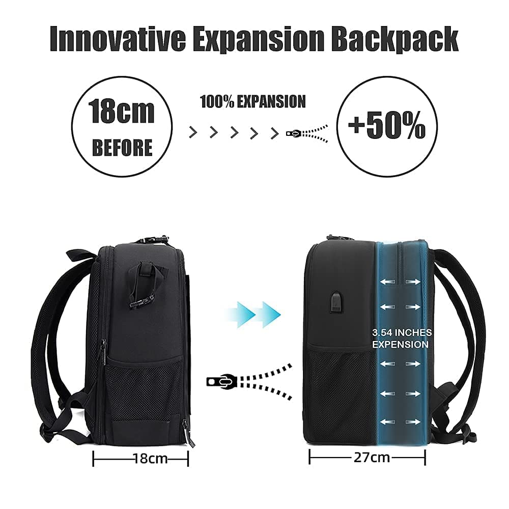 Cwatcun Anti-Theft Waterproof Camera Backpack with Tripod Holder & Laptop Compartment - Fits 15.6
