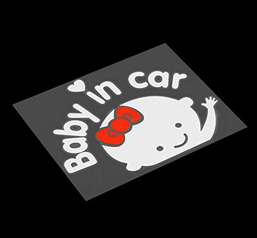 2-Pack Baby on Board Car Stickers - Cute Waving Baby Girl Decal for Car Safety & Child Awareness | Perfect for Parents, Newborn Safety, and Family Road Trips
