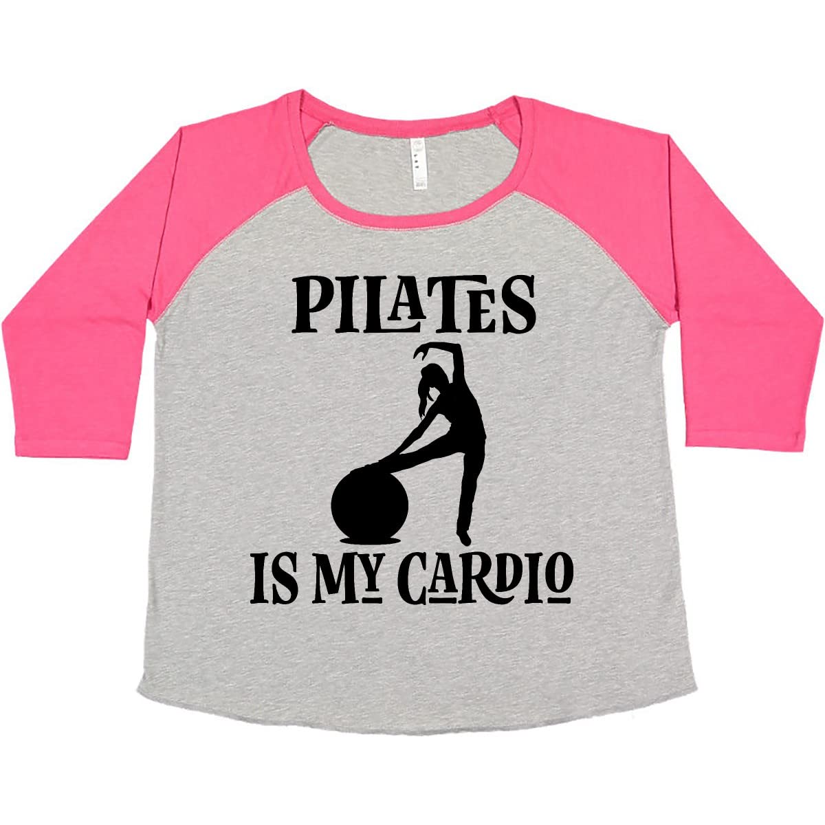Inktastic Women's Plus Size Pilates Cardio Fitness Exercise T-Shirt - Comfortable Workout Top for Yoga, Gym & Active Lifestyle
