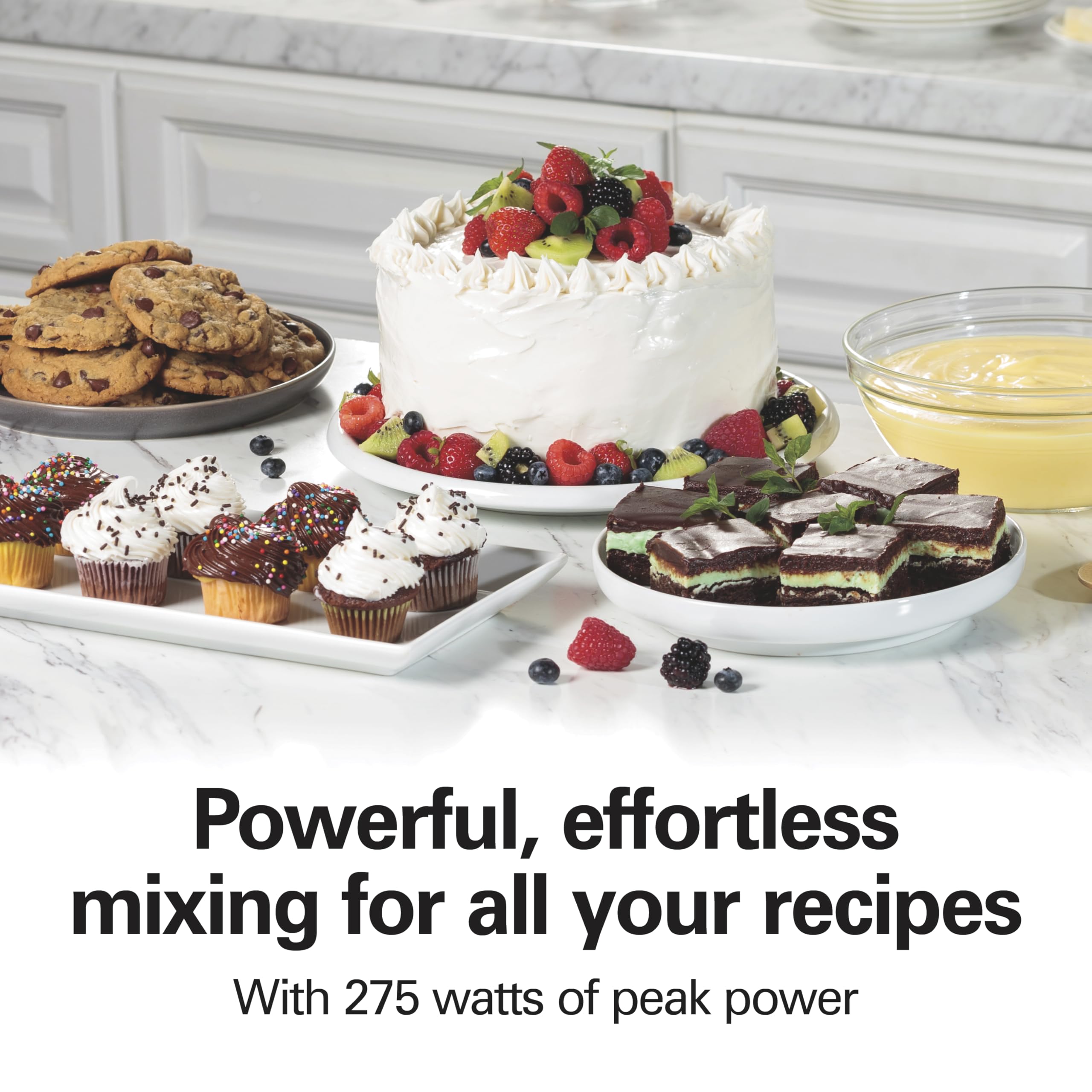 **Hamilton Beach 6-Speed Electric Hand Mixer - 275W Powerful Motor, Includes Whisk, Dough Hooks & Easy-Clean Beaters, Snap-On Storage Case, Black - Perfect for Baking Cakes, Cookies & Mixing Dough**