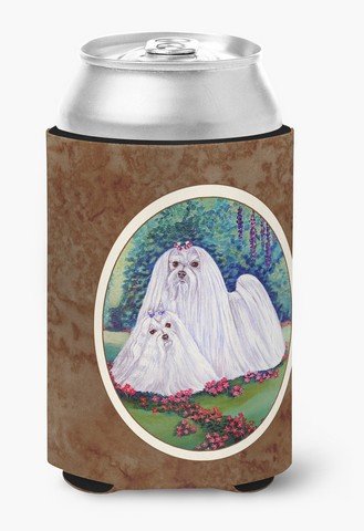 CoolCookware Maltese Momma & Puppy Can or Bottle Hugger - Adorable Dog-Themed Can Cooler & Bottle Holder for Beer, Soda, Wine - Perfect for Pet Lovers, Parties, BBQs & Gifts