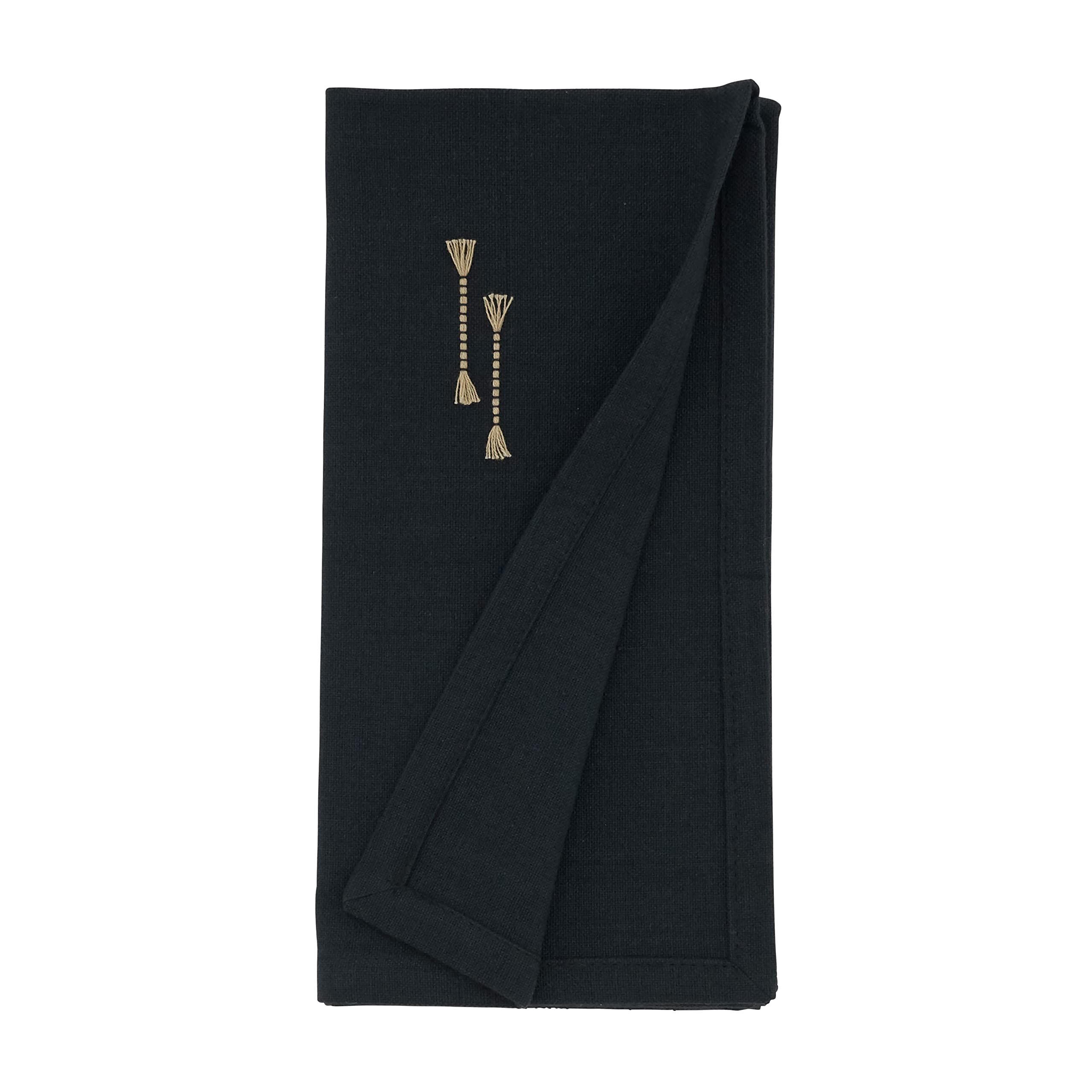 Elegant Fringe Line Table Napkins Set of 4 - Premium Cotton Decorative Dinner Napkins for Formal Dining, Parties & Holiday Gatherings
