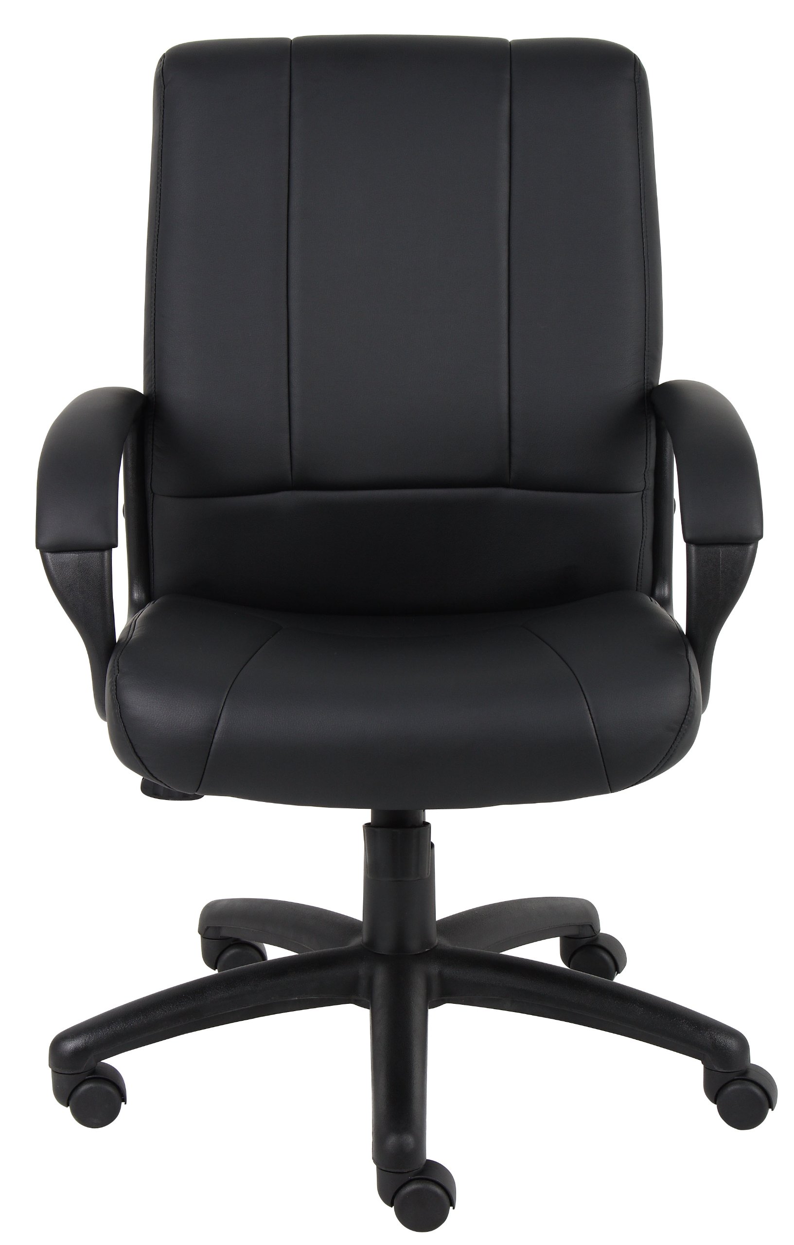 Boss Office Products Caressoft Executive Mid Back Chair - Ergonomic Office Chair in Black for Home & Business Workspaces