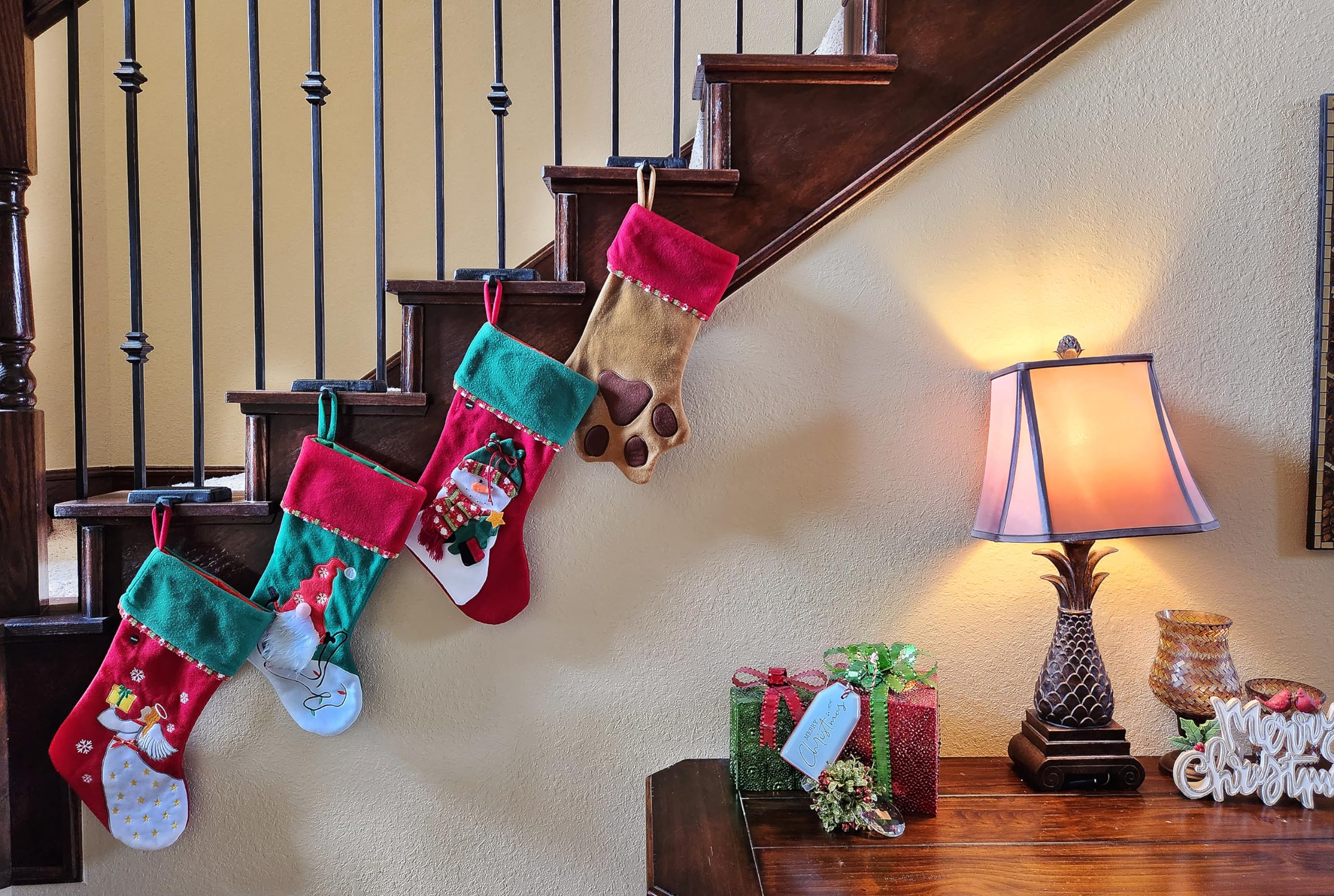 Heavy Cast Iron Stocking Hooks - Set of 6 for Christmas Mantel Decor