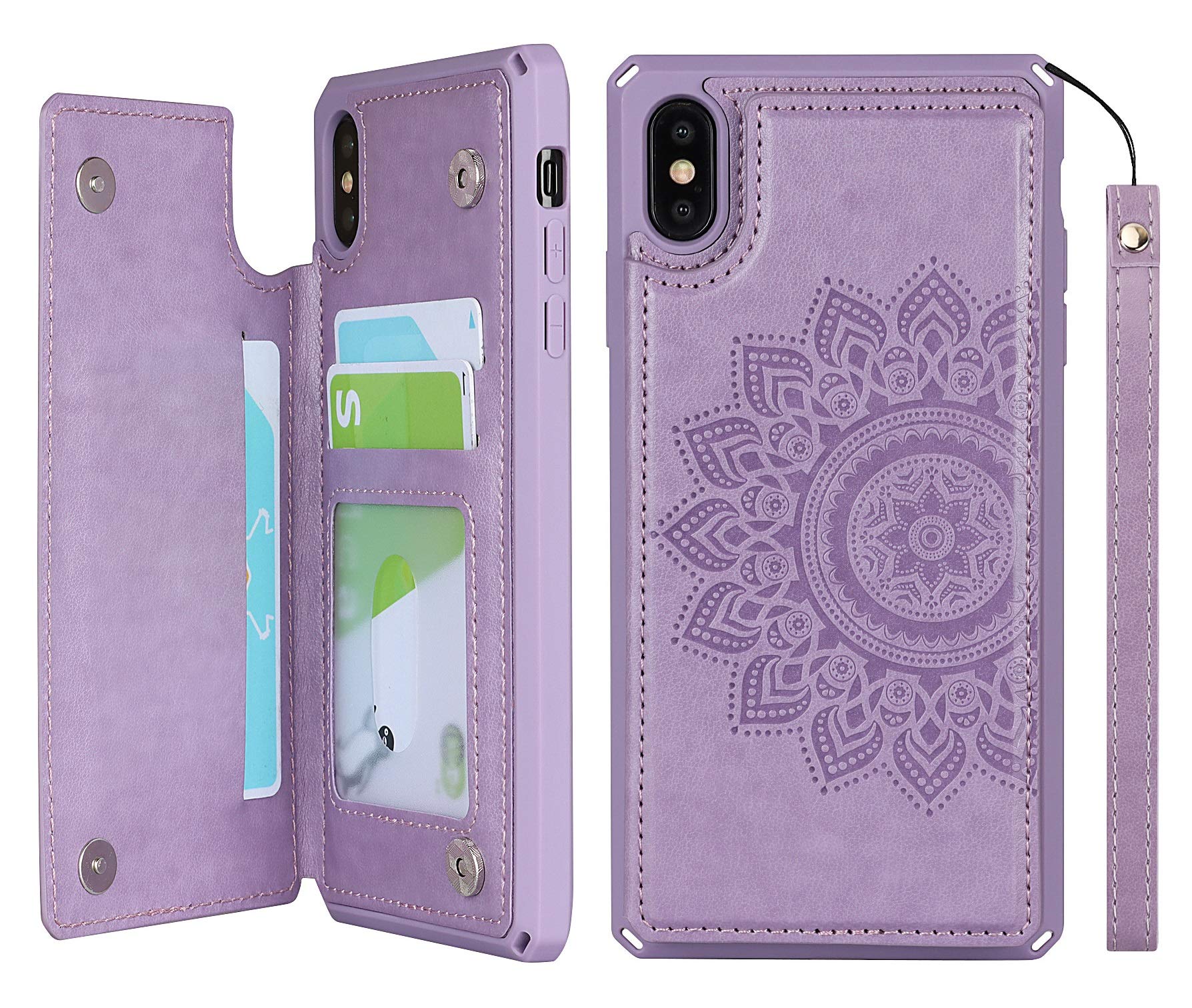 RFID Blocking PU Leather Wallet Case for iPhone X/Xs/10/10S 5.8