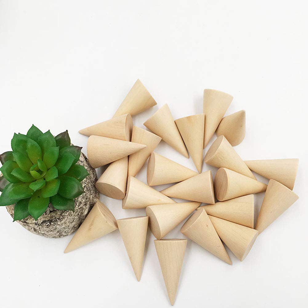15 Pcs Natural Wood Cone Ring Holders - Elegant Jewelry Organizer for Rings, Earrings & Small Accessories | Perfect for Bedroom Dresser, Bathroom Counter & Wedding Display
