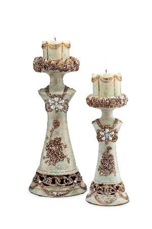 Vintage Pearl Rose Candle Holder Set - Elegant Home Decor for Wedding Centerpieces, Romantic Dinner, Bathroom & Bedroom Ambiance