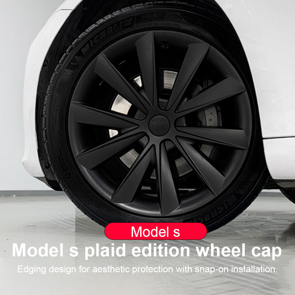 EVBASE Tesla Model 3 18 Inch Aero Wheel Covers - Matte Black Hubcaps Replacement (4PCS) for 2017-2023 Models | Enhance Style & Protect Wheels for Daily Driving & Road Trips