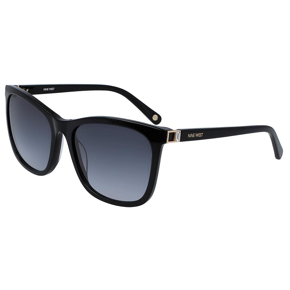 Nine West NW 637 S 001 Black Polarized Sunglasses for Women - UV Protection Fashion Shades for Driving, Beach & Outdoor Activities