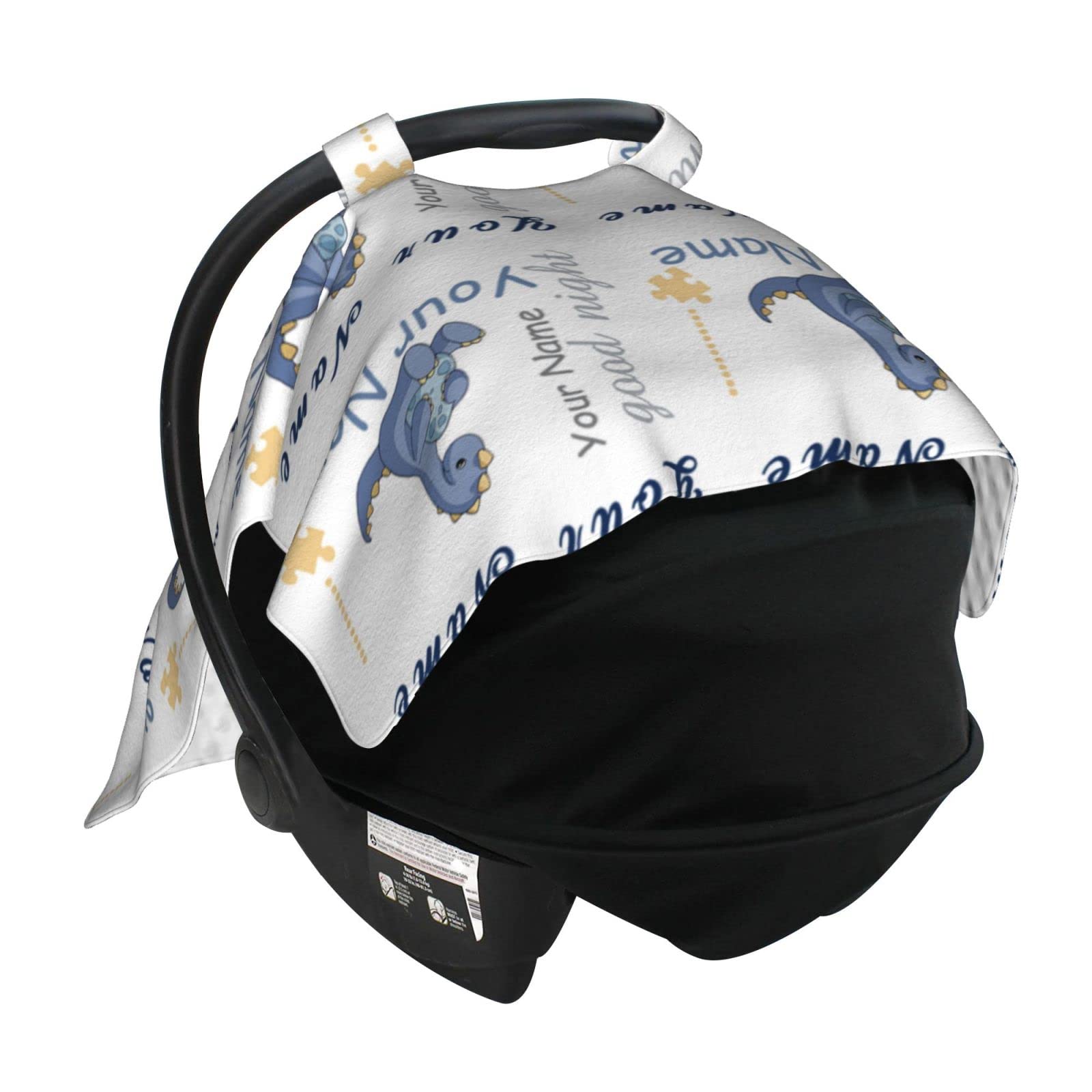 Personalized Baby Car Seat Cover with Name - Custom Infant Car Seat Canopy for Boys & Girls - Soft Nursing Cover for Breastfeeding - Perfect for Travel, Shopping & Daily Outings