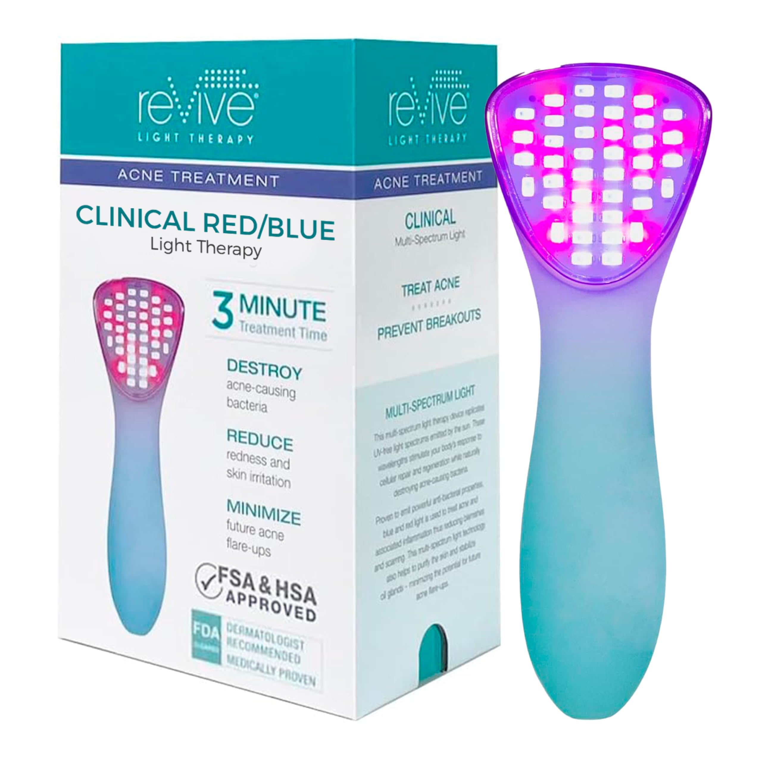 reVive Light Therapy Clinical Acne Treatment Device for Face - Blue LED Light Therapy for Clear Skin | At-Home Acne Treatment & Skin Care Routine