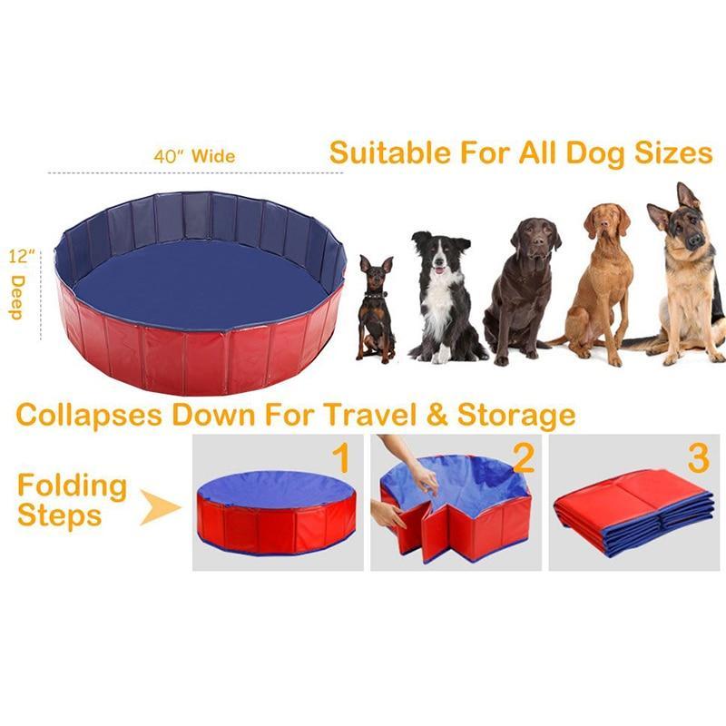 Foldable Dog Bathtub & Portable Swimming Pool for Pets - Indoor & Outdoor Bathing, Training, and Playtime for Small to Large Dogs