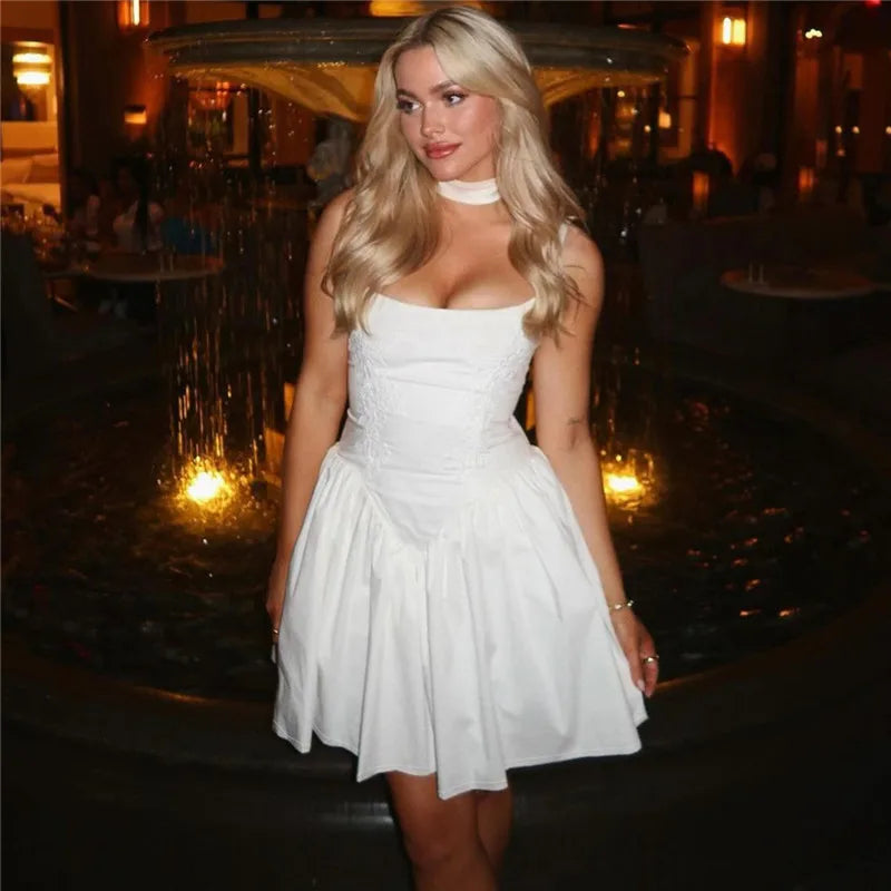 Sexy Backless Lace-Up Mini Dress for Women - A-Line Spaghetti Strap Sleeveless Club Party Dress | Elegant Evening Wear for Date Night, Cocktail Parties & Special Occasions