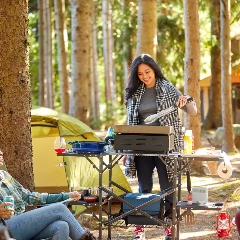 Slim Fold Cook Station™ - Portable Compact Folding Cooking Table for Outdoor Camping, Picnics & Small Kitchens | Perfect for RV, Tailgating & Home Use