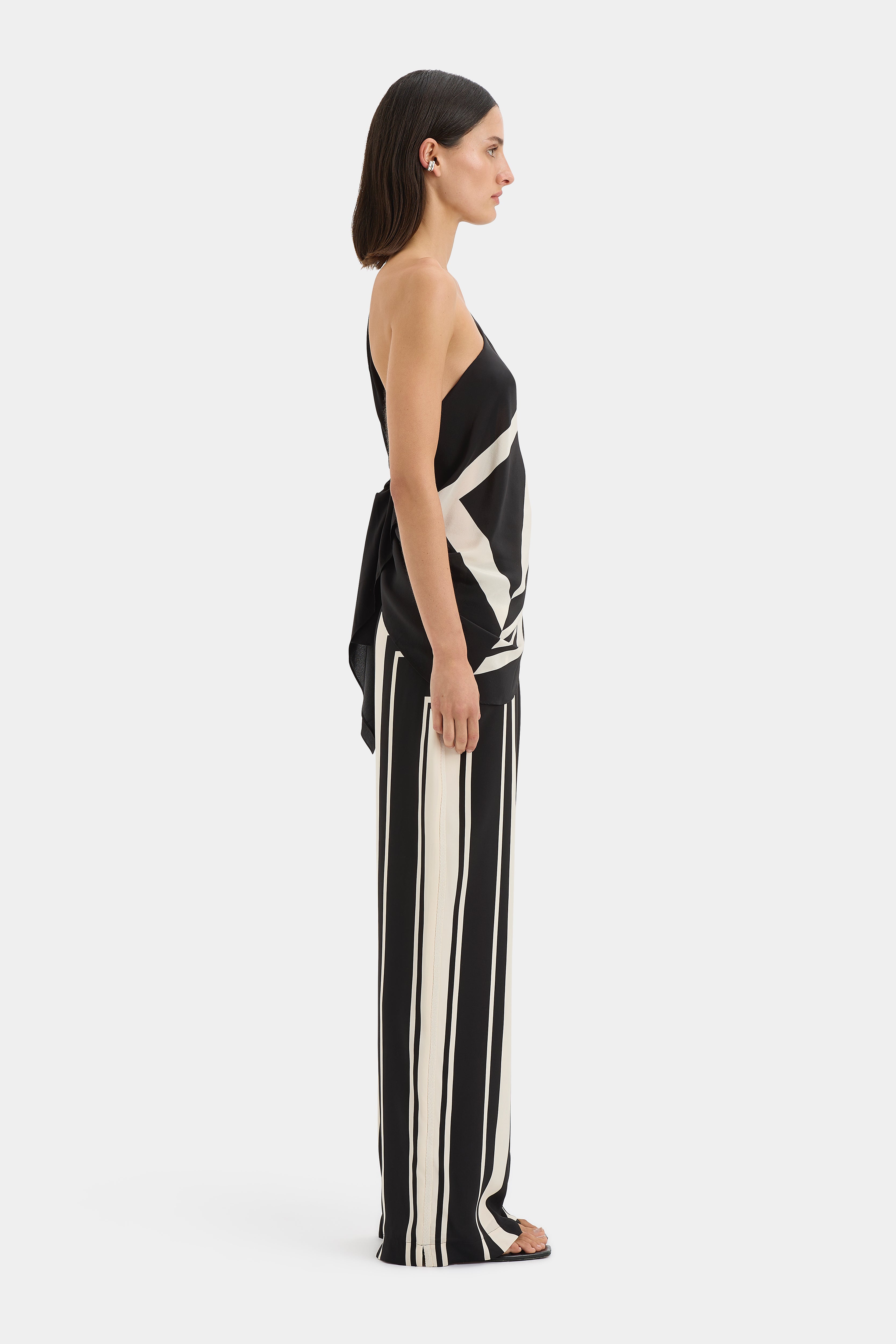 Pietra Wrap Top Milano Nero - Women's Elegant Sleeveless Wrap Blouse for Office, Date Night & Special Occasions