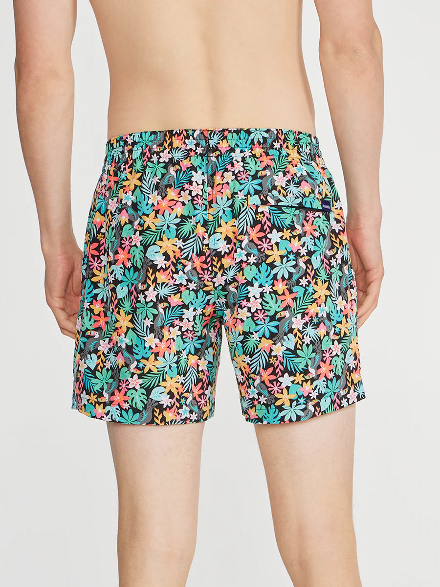 Chubbies 5.5 Inch The Bloomerangs Swim Trunks for Men - Quick Dry, Stretch Comfort - Perfect for Beach, Pool & Summer Vacations - Black