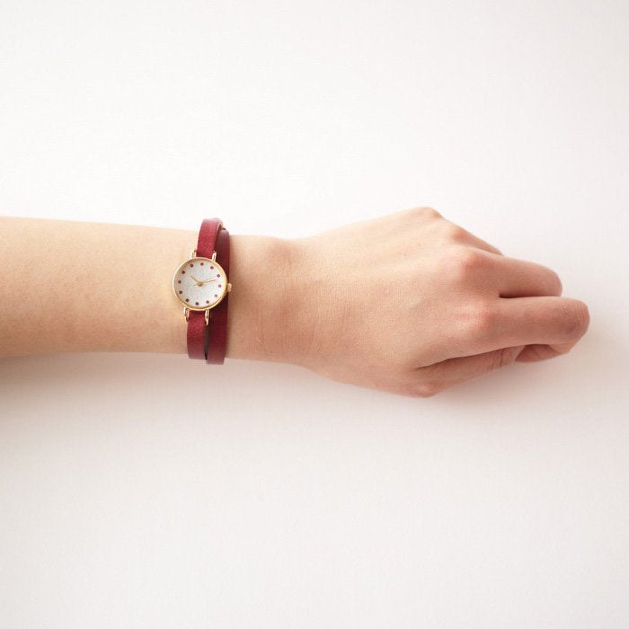 Elegant Women's Wristwatch with Cinnabar Design | Japanese Handcrafted Watch | Perfect for Formal Events, Office Wear & Special Occasions