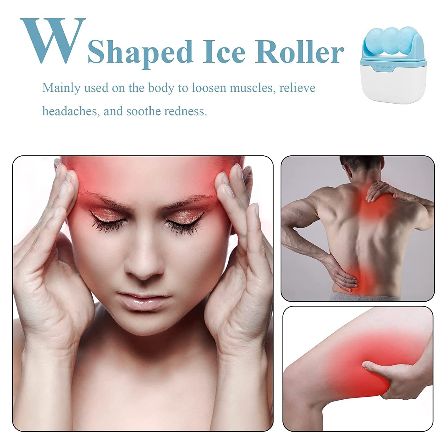 TSEB ENTERPRISE 2-in-1 Ice Roller for Face & Eyes - Cold Therapy Facial Massager for Puffiness Relief, Migraine, Pain Relief & Skin Tightening - Best for Shrinking Pores, Dark Circles & Skincare Routine - Perfect for Morning Routine, Post-Workout Recovery & Spa Treatments