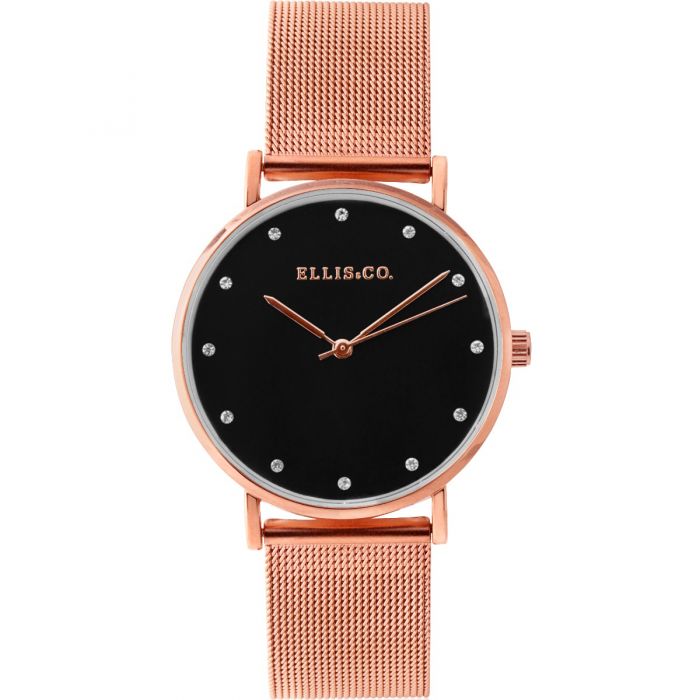 Ellis & Co 'Broadway' Rose Gold Mesh Women's Watch - Elegant Fashion Accessory for Office, Party & Everyday Wear