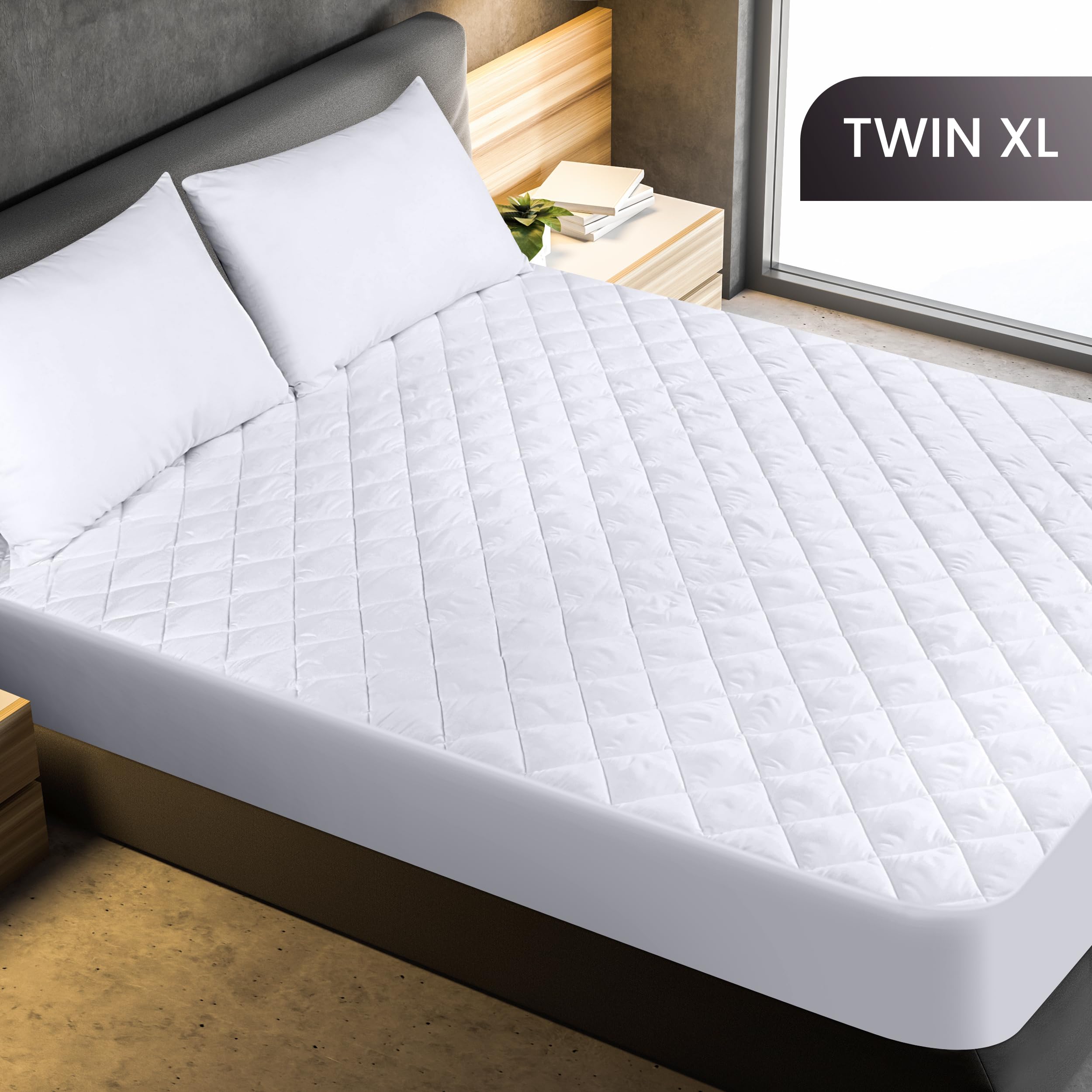 Utopia Bedding Quilted Fitted Mattress Pad - Twin XL Size, 16