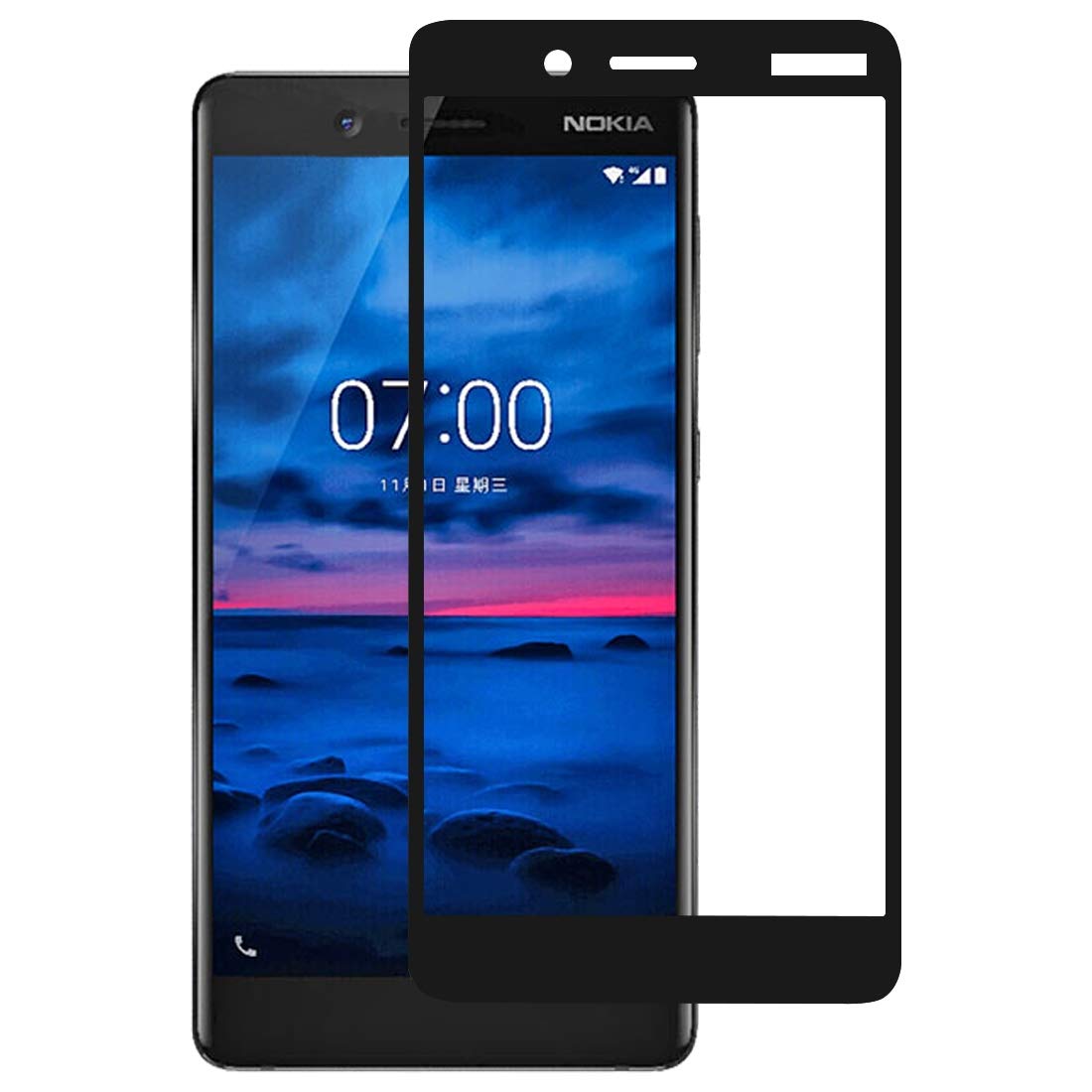 DESHENG Full Glue Tempered Glass Screen Protector for Nokia 7 - Ultra Clear HD, Anti-Scratch, Bubble-Free, Full Coverage - Perfect for Daily Use, Gaming & Work Protection