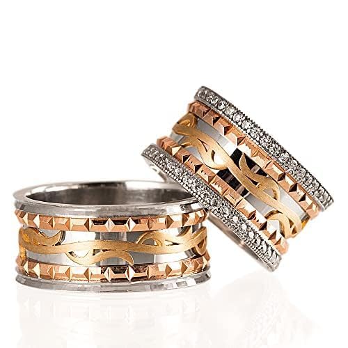 925 Sterling Silver Matching Wedding Rings for Couples - Personalized His & Hers Wedding Band Set - Elegant Silver Wedding Rings for Men & Women - Perfect for Anniversaries, Engagements, and Vow Renewals