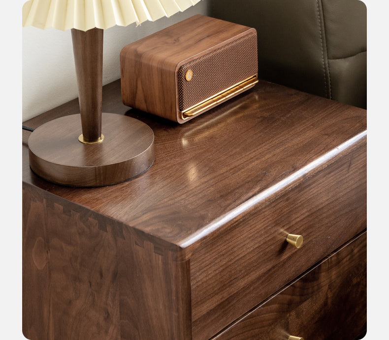 Premium Black Walnut Solid Wood Nightstand - Handcrafted Bedside Table with Drawer | Perfect for Bedroom, Living Room & Guest Room Decor