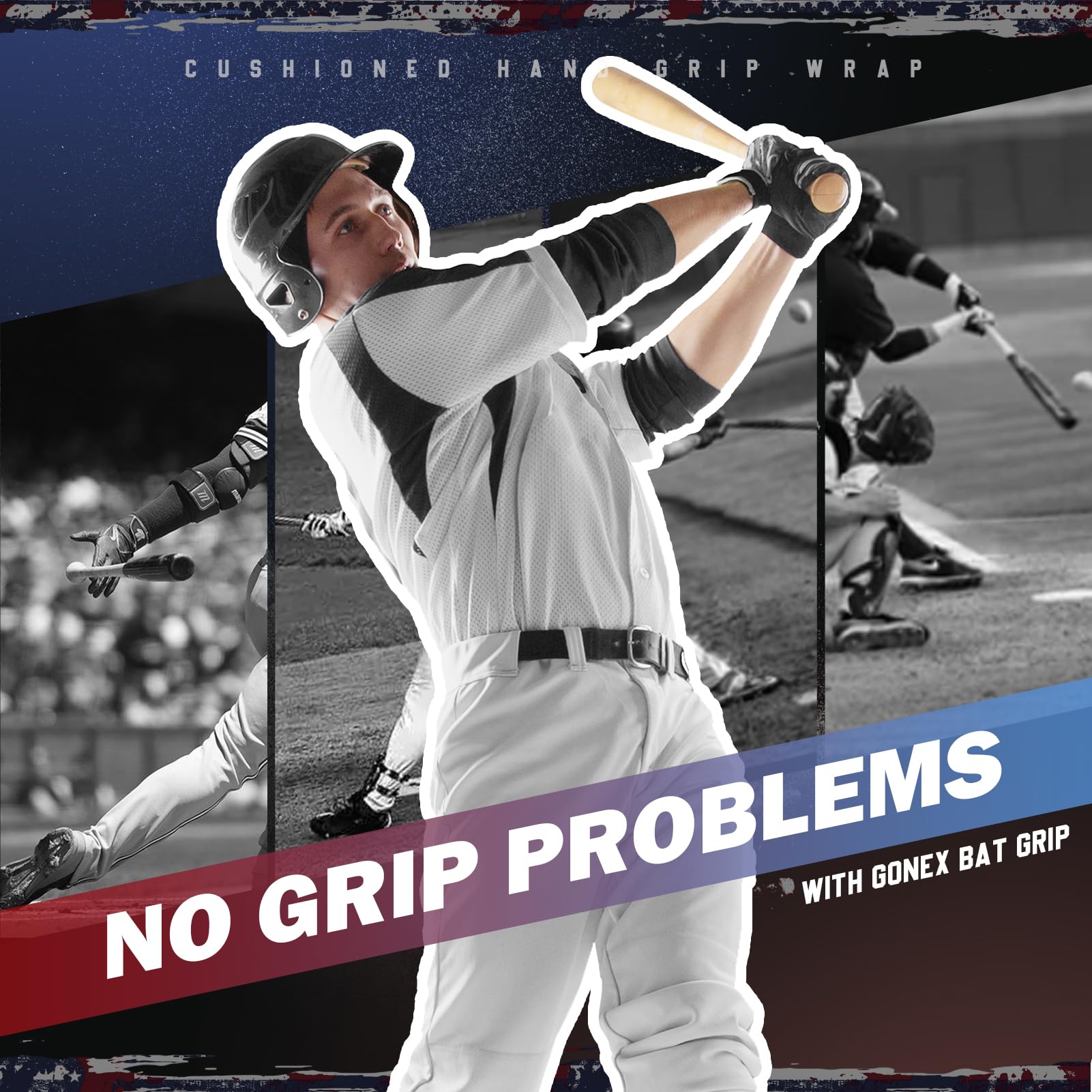 Gonex Pro Feel Baseball Bat Grip Tape - 1.1mm Thick, 40.16'' Full Adhesive Back for Baseball & Softball (1 or 2 Pack) - Improve Bat Control & Comfort for Training & Games