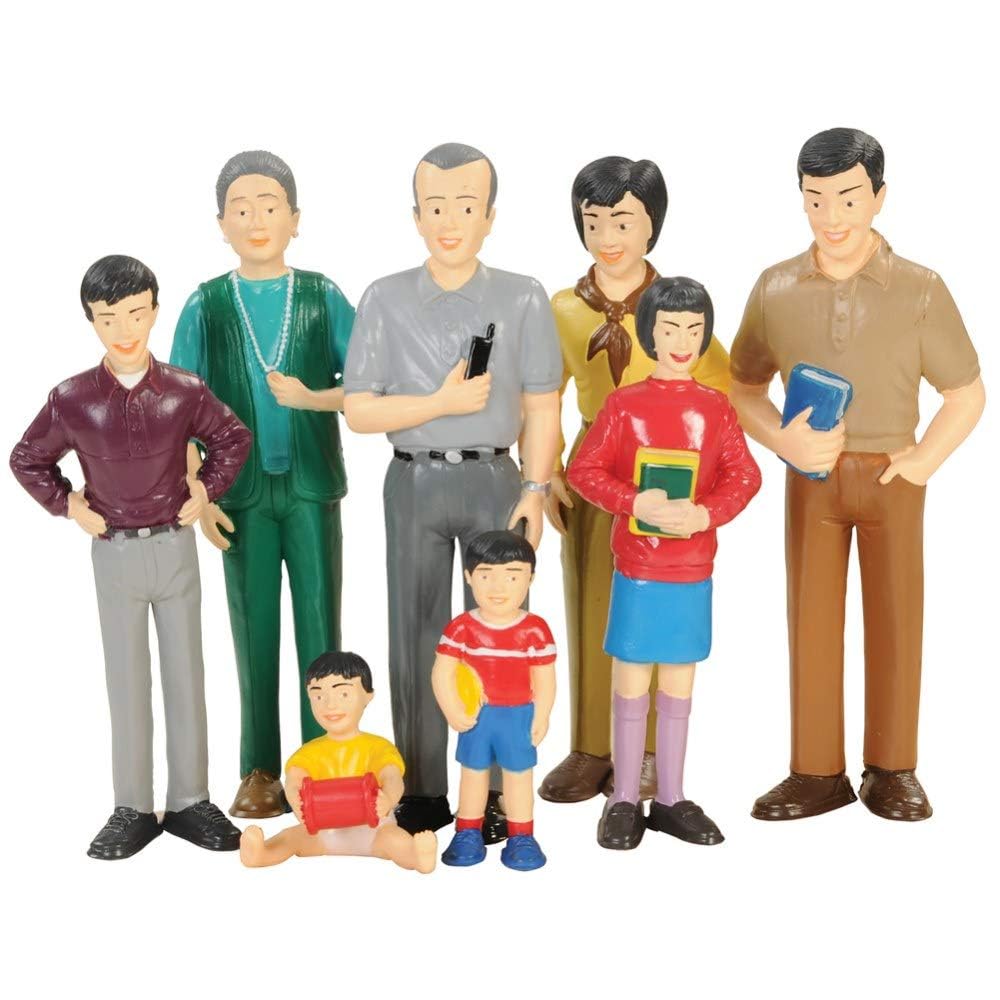 Cre8tive Minds Multi-Ethnic Pretend Play Family Set - 32 Piece Dollhouse Figures for Kids, Diverse Family Role Play Toys for Preschool Learning & Social Development | Perfect for Classroom, Daycare & Home Playtime