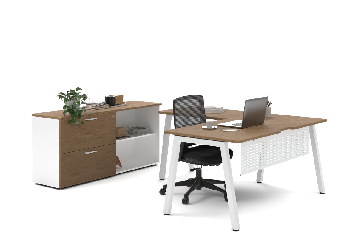 Quadro A Legs L-Shaped Executive Desk with White Legs [1800L x 1700W] - Perfect for Home Office & Modern Workspace