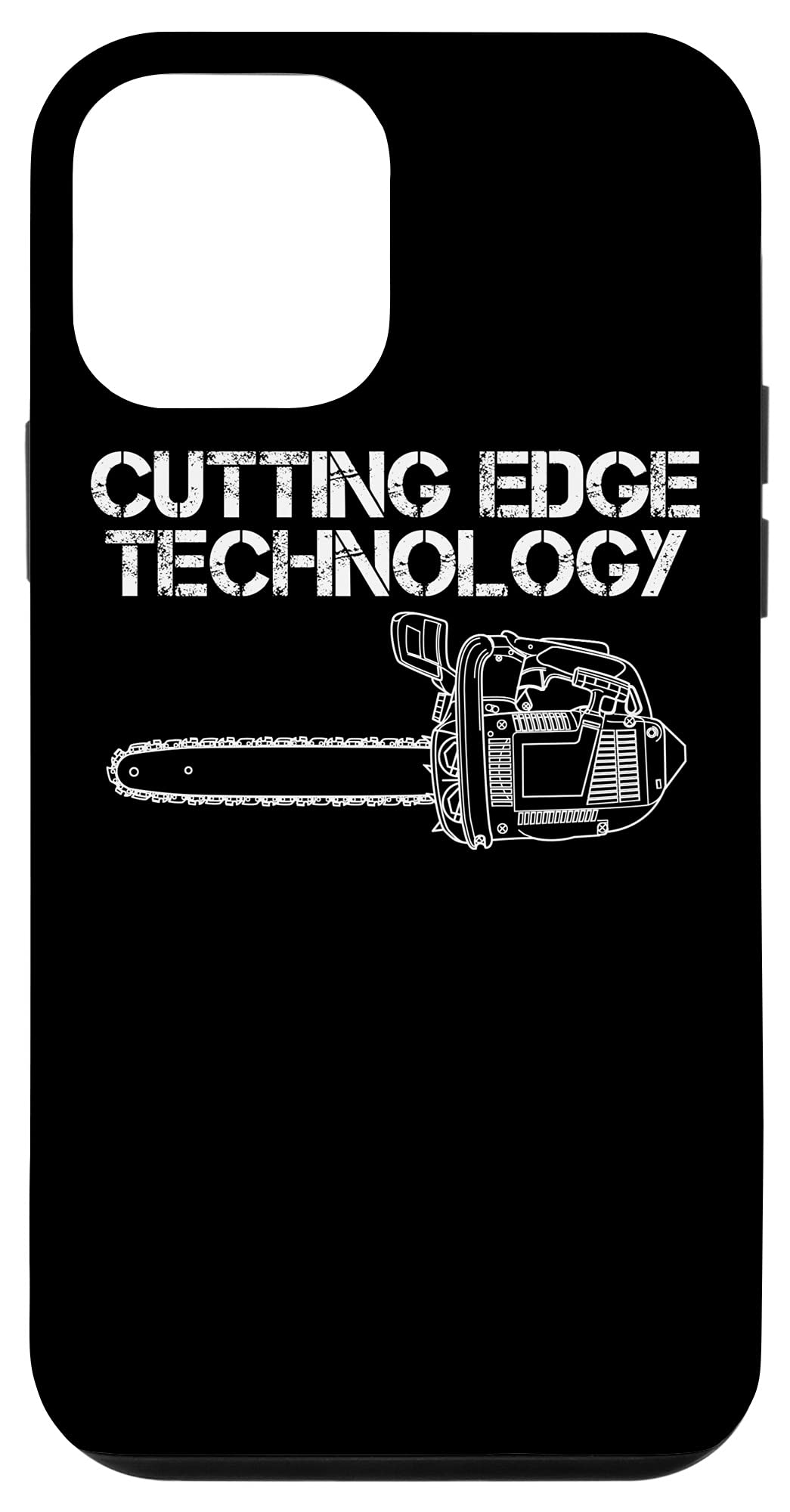 iPhone 12 Mini Funny Chainsaw Case - Cutting Edge Technology Design for Farmers & Outdoor Enthusiasts - Perfect for Work, Hunting & Outdoor Adventures