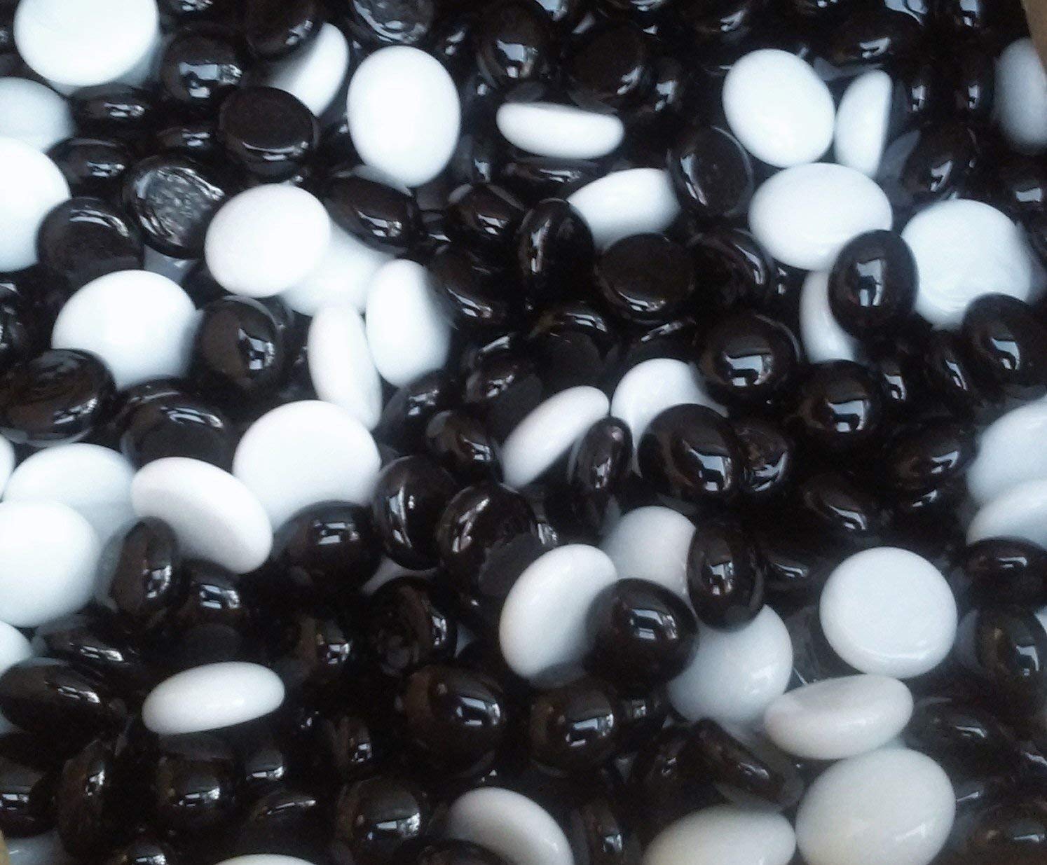 1 LB Black & White Mix Glass Gems - Premium Vase Fillers for Floral Arrangements, Wedding Centerpieces & Home Decor