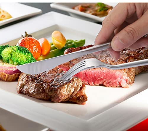 40-Piece Stainless Steel Silverware Set for 8 - Includes Steak Knives, Spoons & Forks - Elegant Polished Flatware Cutlery Set - Dishwasher Safe Kitchen & Dining Tableware - Perfect for Dinner Parties, Restaurants & Everyday Use