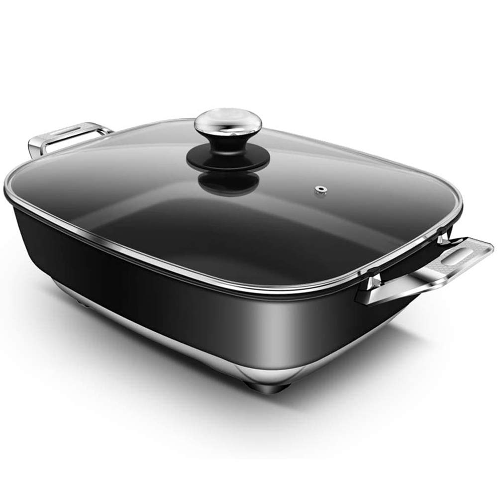 JTJxop 7.3L Electric Skillet with Non-Stick Coating - Multi-Function Hot Pot for Cooking, Steaming Rice & BBQ - Perfect for Family Meals, Student Dorm Cooking & Small Kitchen Appliances