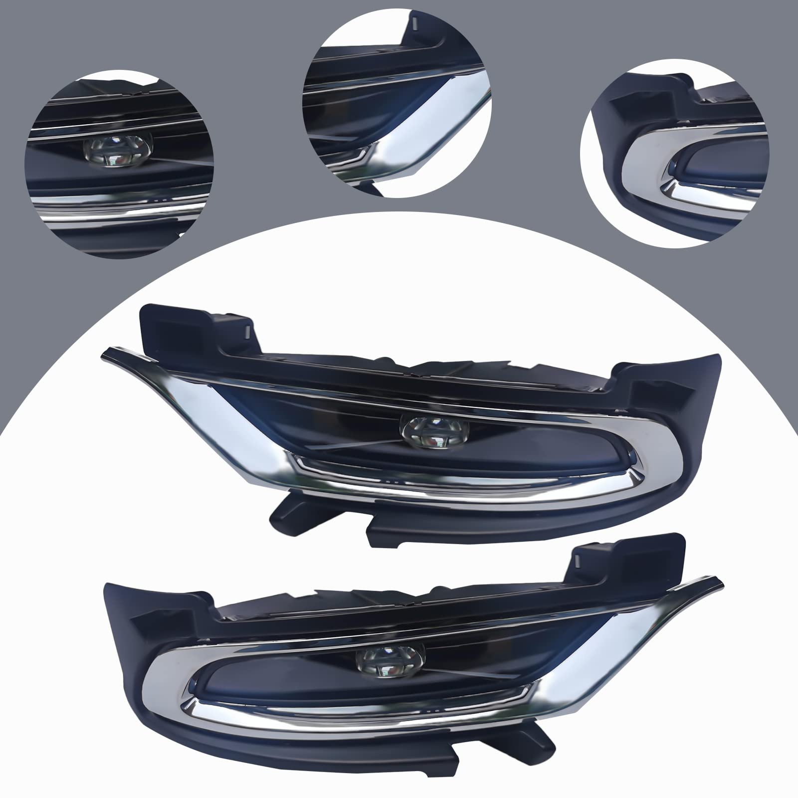 2015-2021 Chrysler 300 LED Chrome Fog Lights Pair with Switch - Durable Waterproof Driving Lights for Night & Bad Weather Visibility - Perfect for Highway, Off-Road & Urban Driving