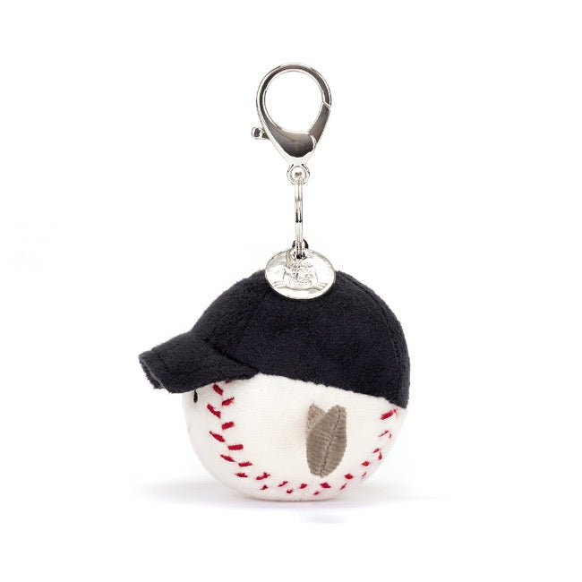 Jellycat Amuseable Sports Baseball Bag Charm - Cute Plush Keychain for Backpacks, Purses & Gifts | Fun Baseball-Themed Accessory for Fans & Kids