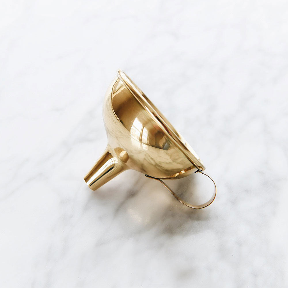 Premium Brass Funnel - Heavy Duty Metal Kitchen Funnel for Cooking, Baking, Oil & Liquids - Perfect for Home, Restaurant & Lab Use