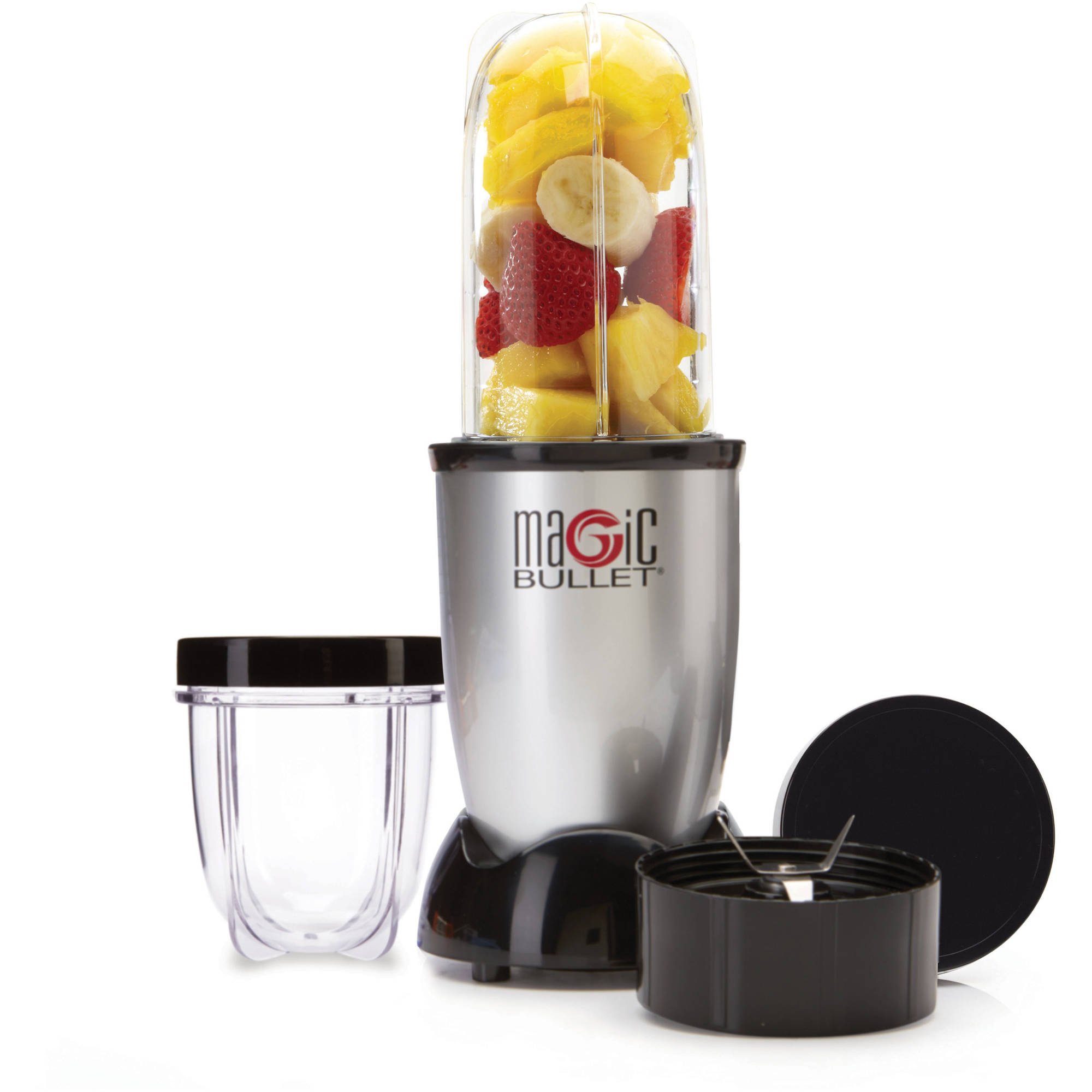 11-Piece Silver Mini Blender Set with Travel Cups - Compact Personal Blender for Smoothies, Shakes & Meal Prep - Perfect for Home, Office & Gym Use
