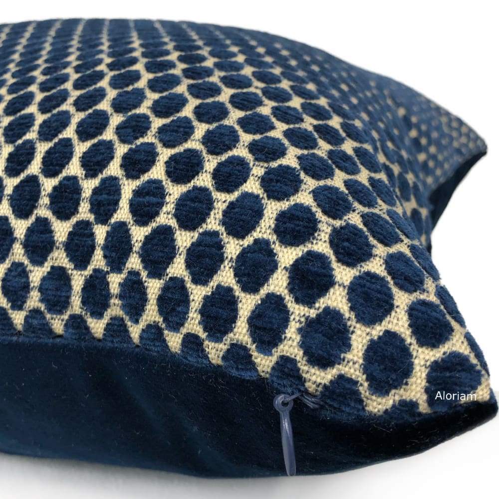 Finley Navy Blue Textured Dots Pillow Cover - Decorative Throw Pillow Case for Sofa, Bed & Home Decor - 18x18 Inches Square Cushion Cover