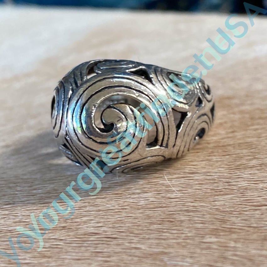 925 Sterling Silver Swirl Dome Ring for Women - Size 9 | Elegant Stackable Jewelry for Everyday Wear, Date Night & Special Occasions