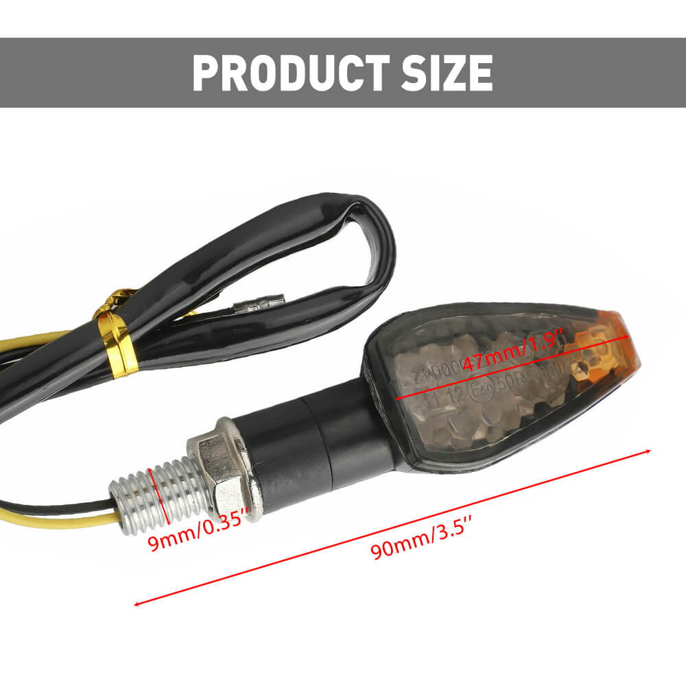 12V Motorcycle LED Turn Signals - Amber Front & Rear Blinker Lights - Waterproof Indicator Lights Replacement (2pc/4pc Set) - Perfect for Harley, Honda, Yamaha & Other Cruiser Bikes
